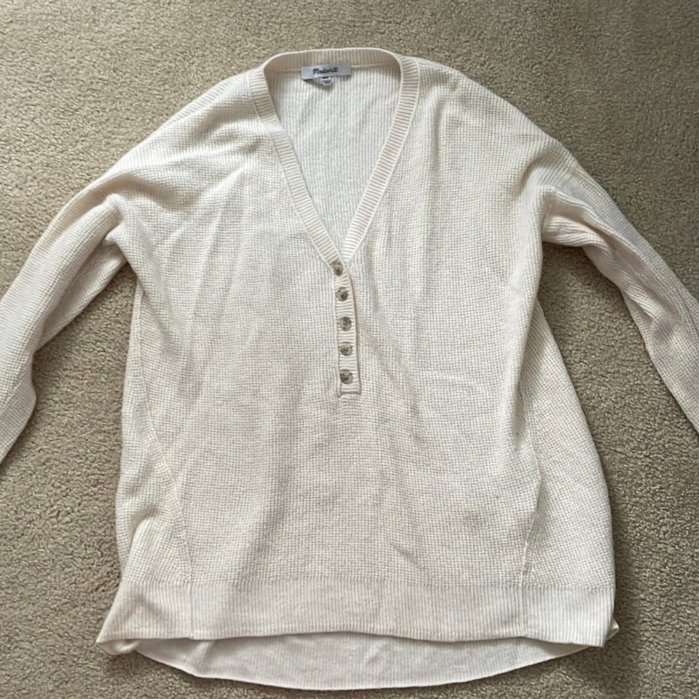 madewell cream button up cardigan